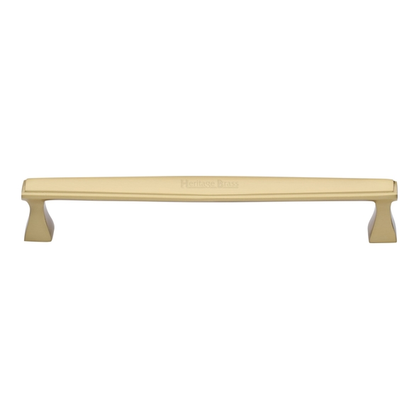 C0334 203-SB • 203 x 220 x 35mm • Satin Brass • Heritage Brass Art Deco Cabinet Pull Handle